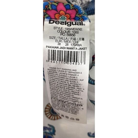 Desigual NWT‎ White Floral Trench Coat Women’s Size 38 EU/4 US - Picture 9 of 12